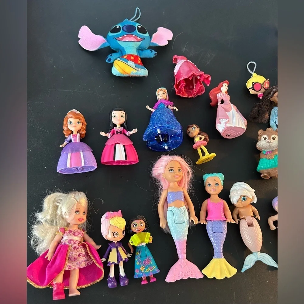 Dolls Lot of 32 disney/fisher price mermaids and other little toys